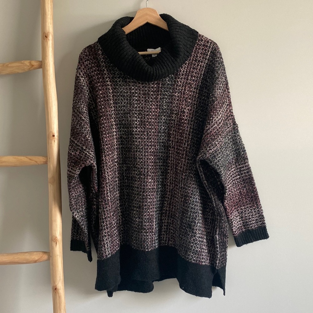 J. Jill Oversized Turtleneck Tunic Sweater Sz M/L Petite